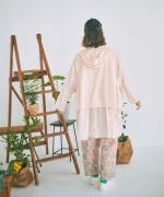 太番手ステッチコットンリネンボイル　フードベスト