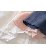 太番手ステッチコットンリネンボイル　フードベスト