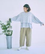 顔料染フレンチドリル　フル丈パンツ