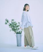 顔料染フレンチドリル　フル丈パンツ