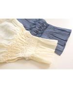 スモッキングコットンリネン　2wayブラウス