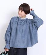 スモッキングコットンリネン　2wayブラウス
