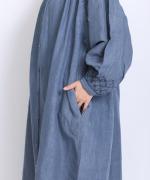 スモッキングコットンリネン　ワンピース