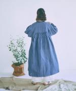 スモッキングコットンリネン　ワンピース