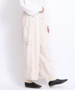 9.5ozコットンリネンデニム　ワイドテーパードパンツ
