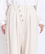 9.5ozコットンリネンデニム　ワイドテーパードパンツ