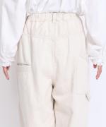 9.5ozコットンリネンデニム　ワイドテーパードパンツ