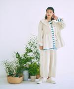 9.5ozコットンリネンデニム　ワイドテーパードパンツ