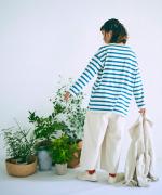 9.5ozコットンリネンデニム　ワイドテーパードパンツ