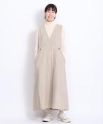 リネンコットンキャンバス　2wayジャンパースカート