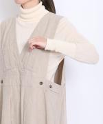 リネンコットンキャンバス　2wayジャンパースカート