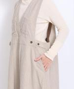 リネンコットンキャンバス　2wayジャンパースカート