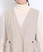 リネンコットンキャンバス　2wayジャンパースカート