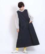 リネンコットンキャンバス　2wayジャンパースカート
