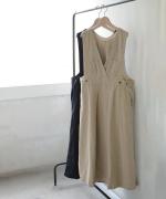 リネンコットンキャンバス　2wayジャンパースカート