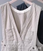 リネンコットンキャンバス　2wayジャンパースカート