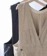 リネンコットンキャンバス　2wayジャンパースカート