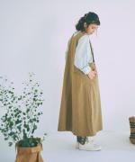 リネンコットンキャンバス　2wayジャンパースカート