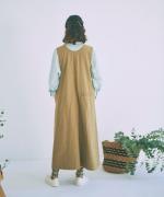 リネンコットンキャンバス　2wayジャンパースカート