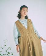 リネンコットンキャンバス　2wayジャンパースカート