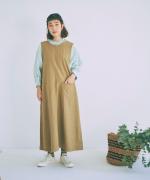 リネンコットンキャンバス　2wayジャンパースカート