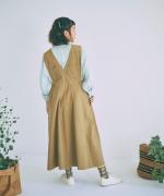 リネンコットンキャンバス　2wayジャンパースカート