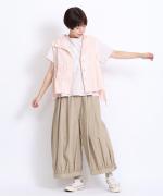 コットンリネンタイプライターファナージュ　ボリュームパンツ