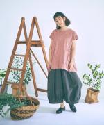 コットンリネンタイプライターファナージュ　ボリュームパンツ