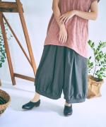コットンリネンタイプライターファナージュ　ボリュームパンツ