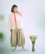 コットンリネンタイプライターファナージュ　ボリュームパンツ