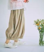 コットンリネンタイプライターファナージュ　ボリュームパンツ