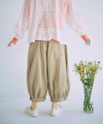 コットンリネンタイプライターファナージュ　ボリュームパンツ