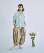 コットンリネンタイプライターファナージュ　ボリュームパンツ