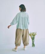 コットンリネンタイプライターファナージュ　ボリュームパンツ