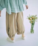 コットンリネンタイプライターファナージュ　ボリュームパンツ