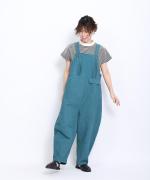 コットンリネンタイプライターファナージュ　サロペット