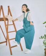 コットンリネンタイプライターファナージュ　サロペット