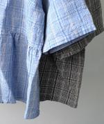 強撚リネンチェック　2wayブラウス