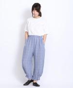強撚リネンチェック　パンツ