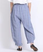 強撚リネンチェック　パンツ