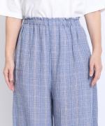 強撚リネンチェック　パンツ