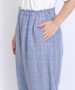 強撚リネンチェック　パンツ