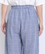 強撚リネンチェック　パンツ