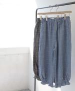 強撚リネンチェック　パンツ