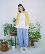 強撚リネンチェック　パンツ