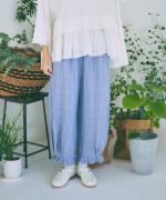 強撚リネンチェック　パンツ