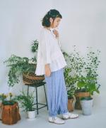 強撚リネンチェック　パンツ