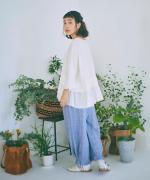 強撚リネンチェック　パンツ