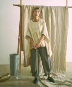 強撚リネンチェック　パンツ