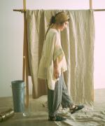 強撚リネンチェック　パンツ